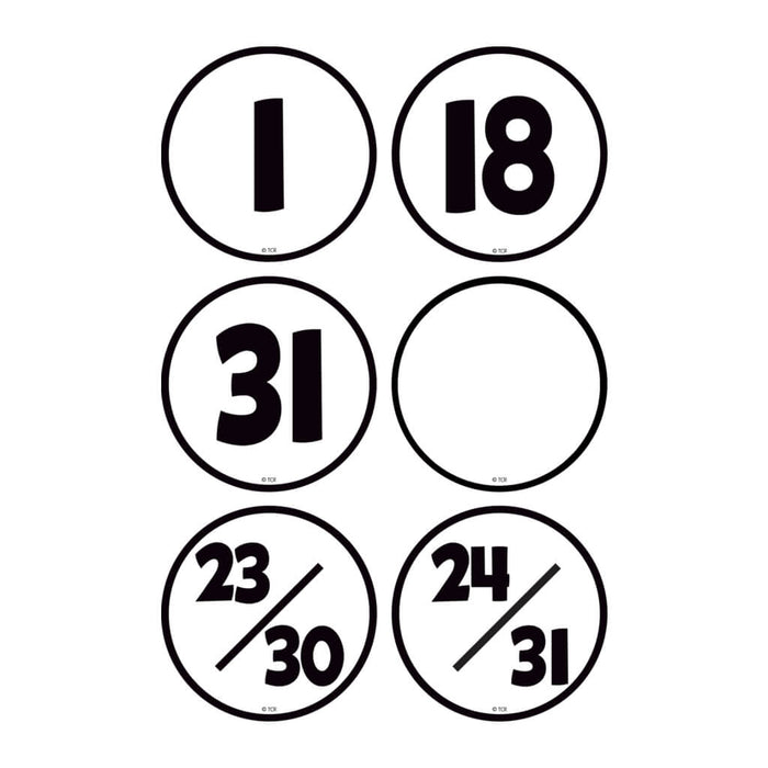 Black & White Calendar Days
