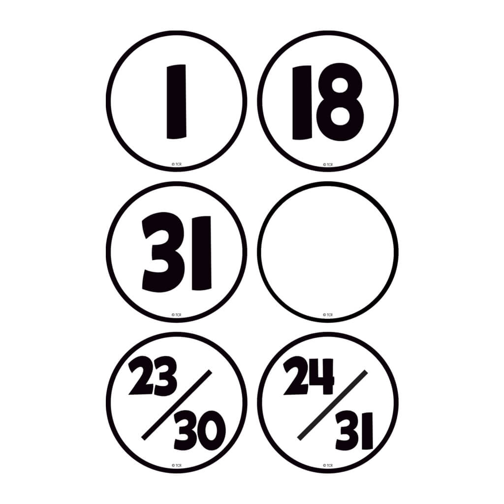 Black &amp; White Calendar Days