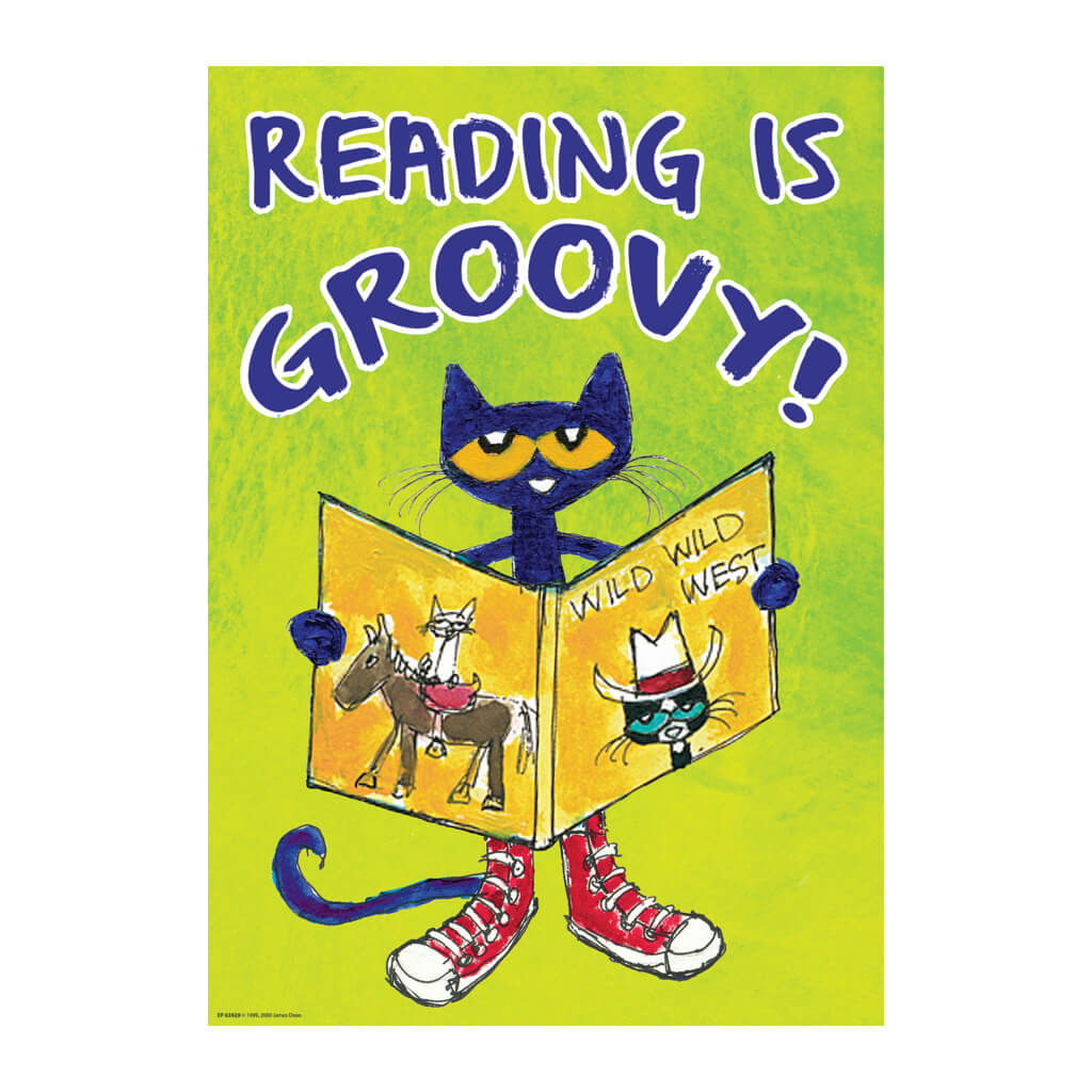 Pete the Cat  Reading Is Groovy Positive Poster