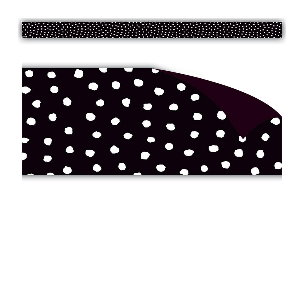 White Painted Dots on Black Magnetic Border