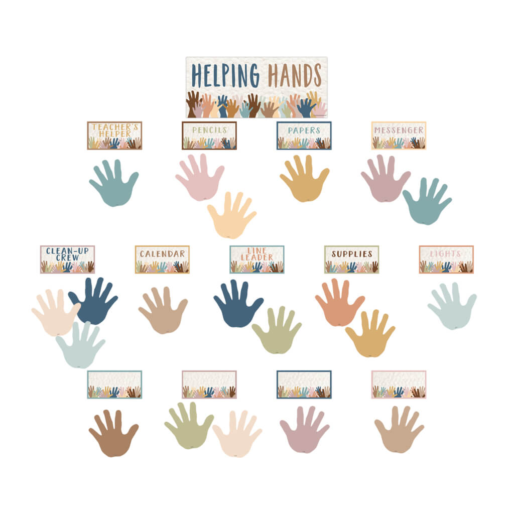 Everyone is Welcome Helping Hands Mini Bulletin Board