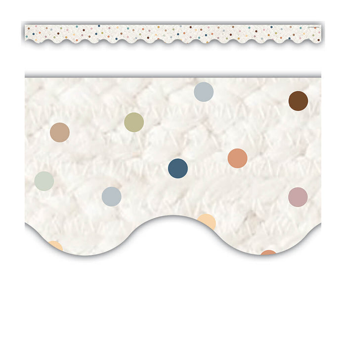 Everyone is Welcome Dots Scalloped Border Trim