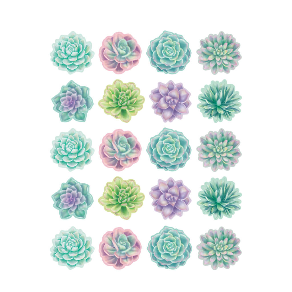 Rustic Bloom Succulents Stickers