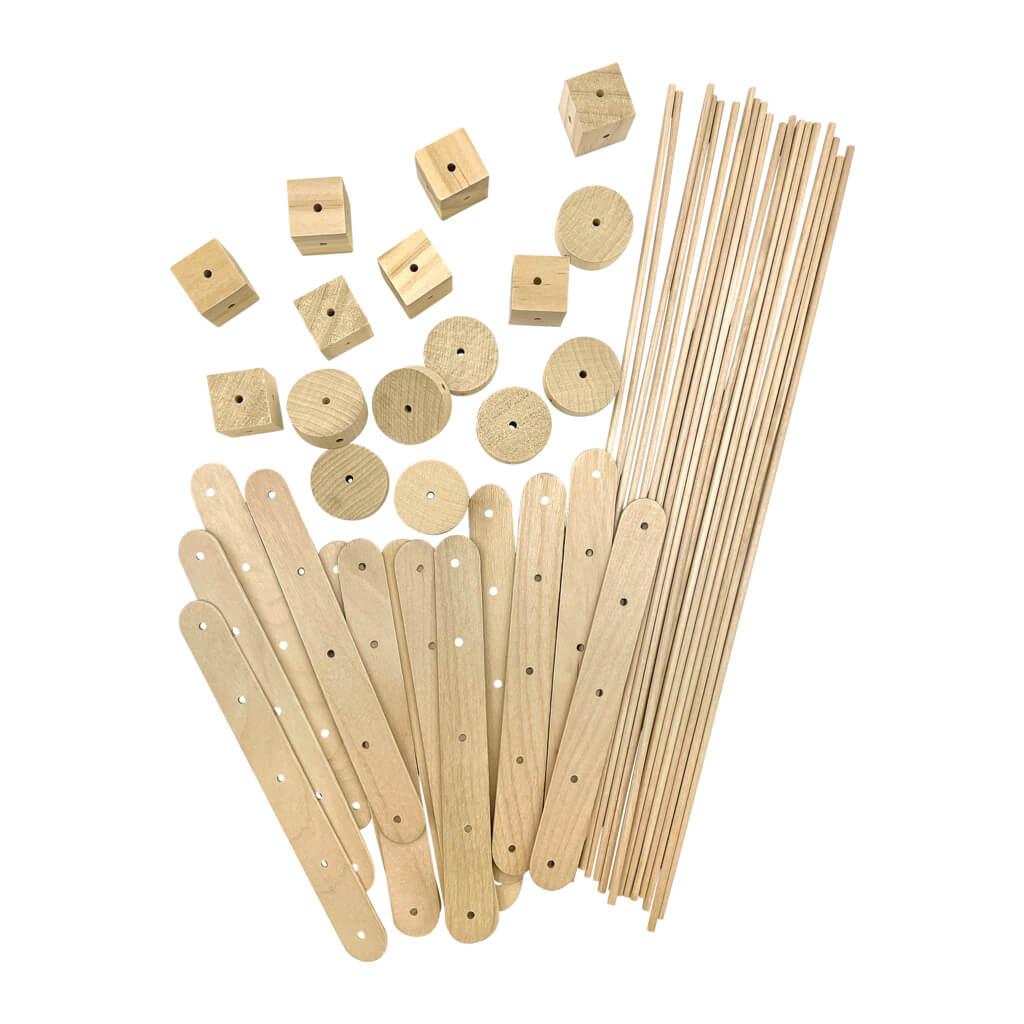 STEM Basics: Wood Construction Kit - 66 count