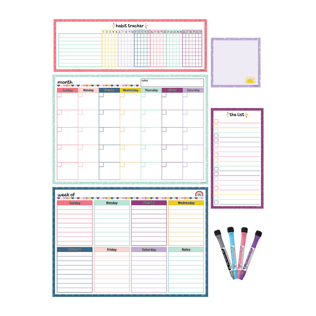 Oh Happy Day Dry-Erase Magnetic Calendar Set