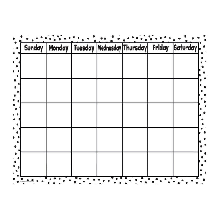 Black Painted Dots on White Calendar Chart