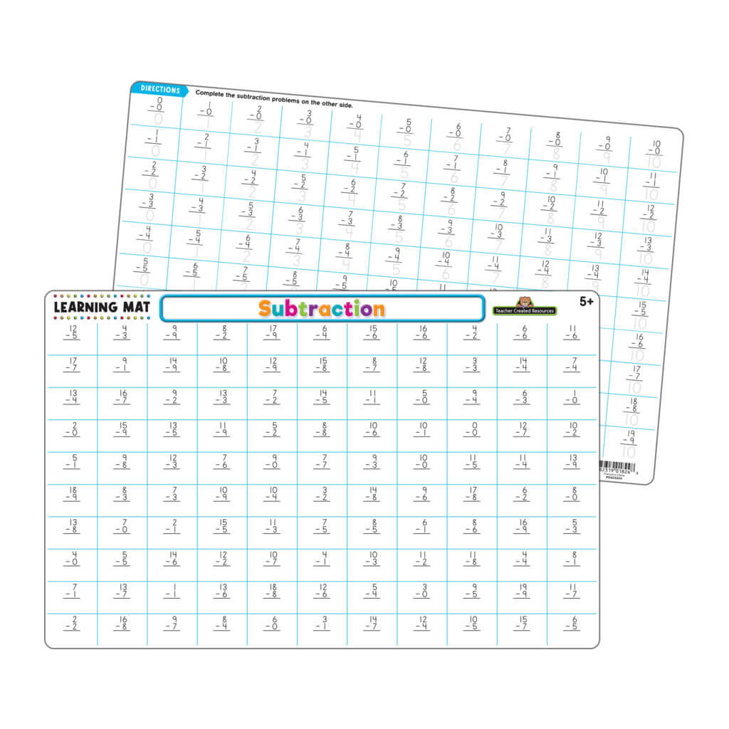 Subtraction Learning Mat