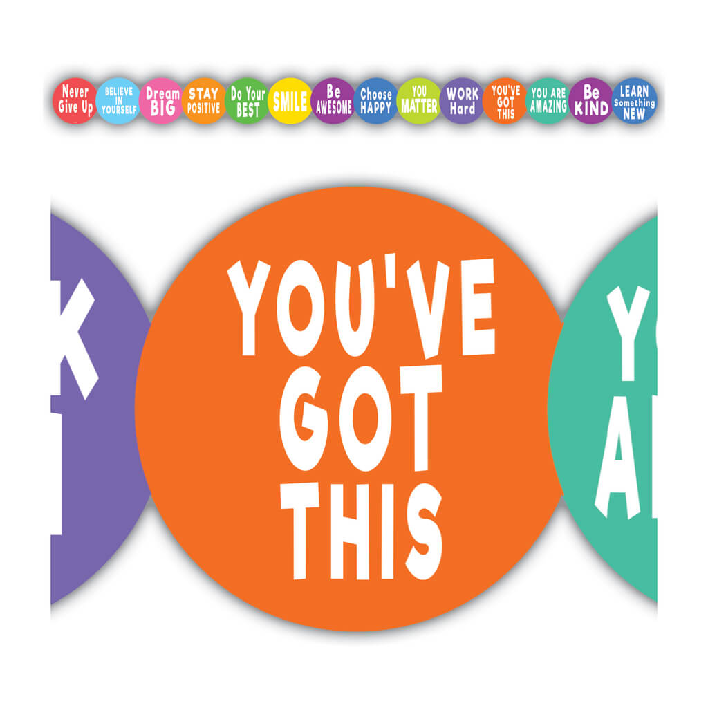 Colorful Positive Sayings Die-Cut Border Trim