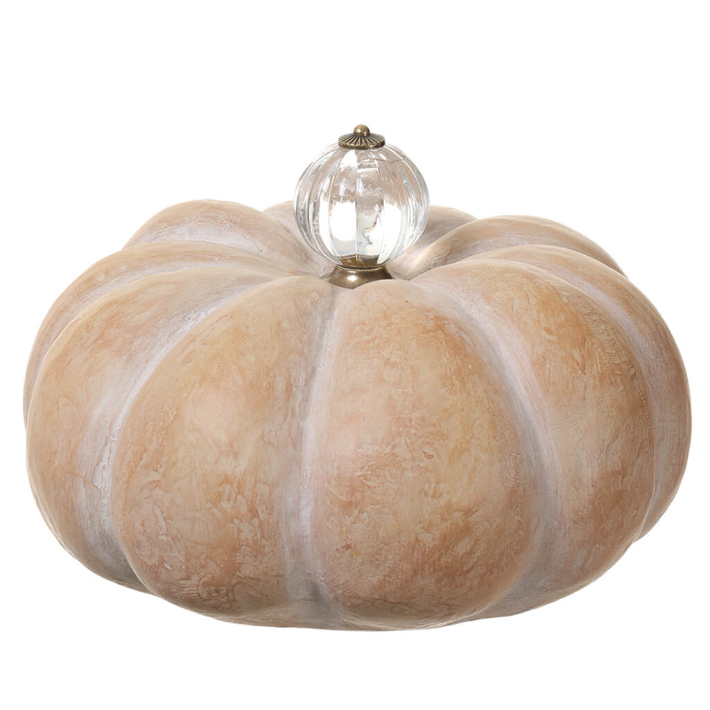 Pumpkin Beige Whitewashed, 5.3in H x 8.5in D