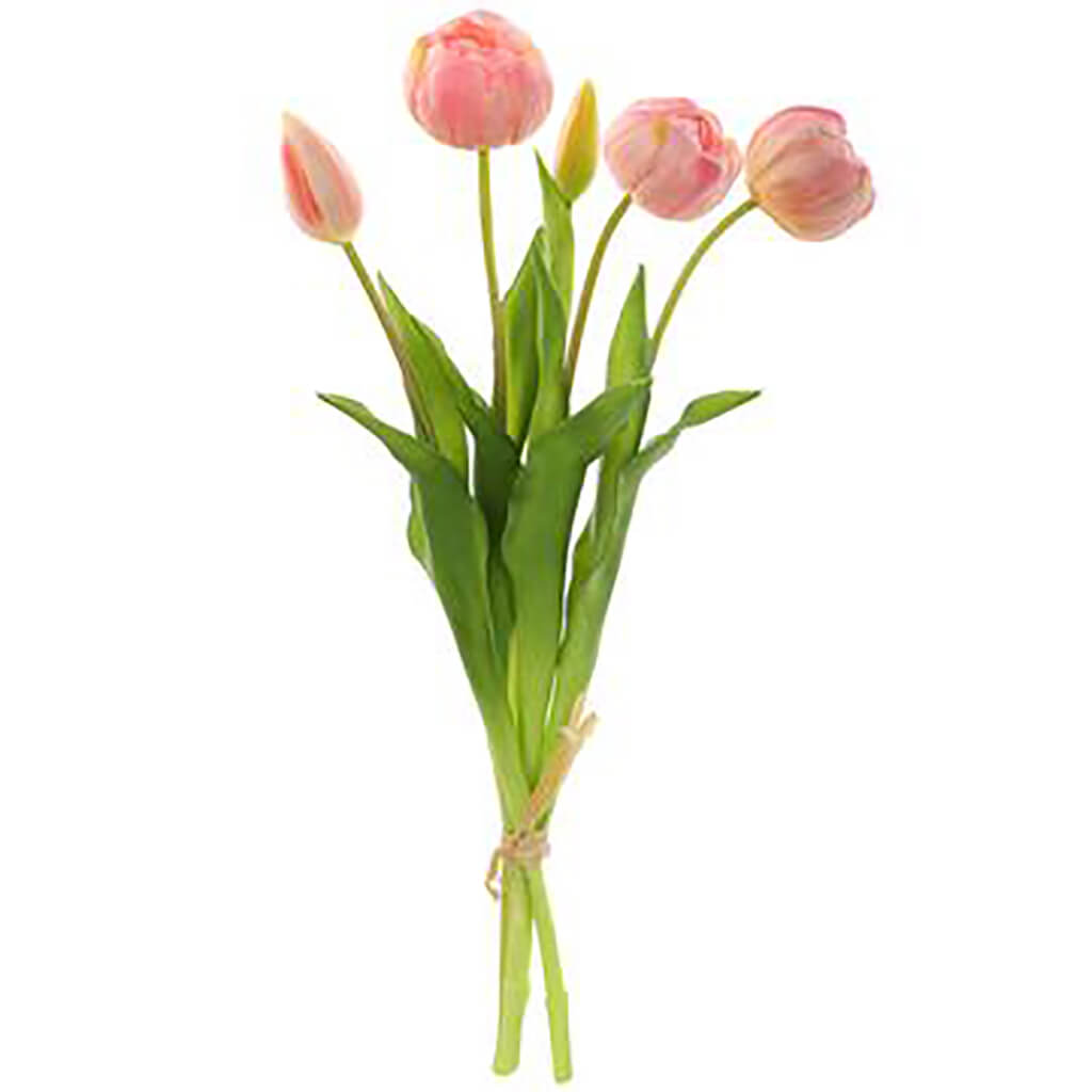 Tulip Bouquet Pink, 16.5in