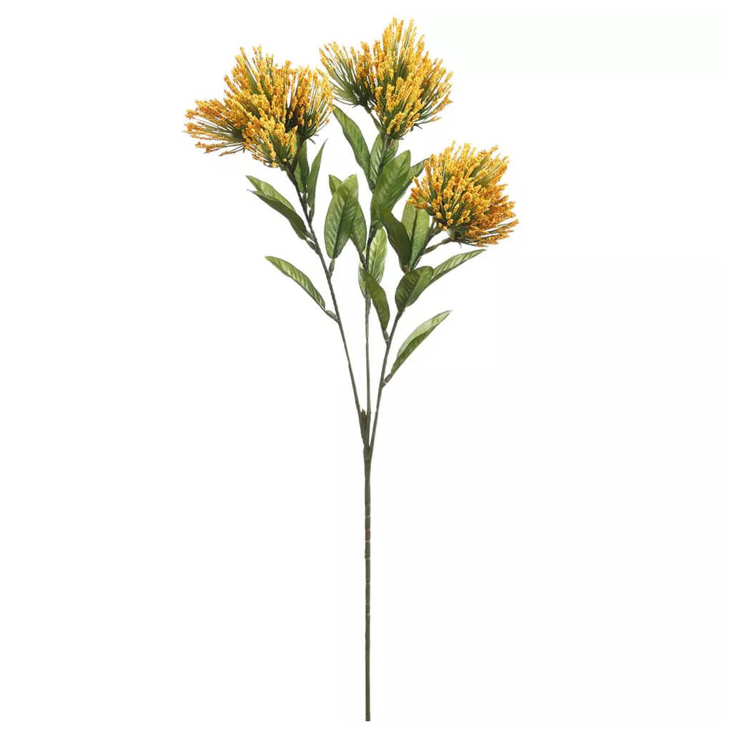 Lion&#39;s Tail Artificial Floral Spray 24in Yellow