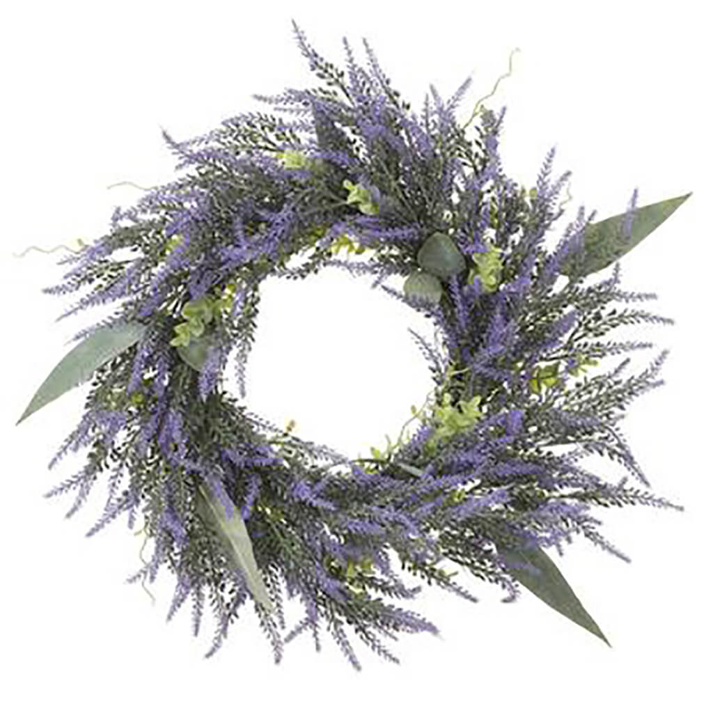 Lavender/Eucalyptus Wreath Purple Green, 24in