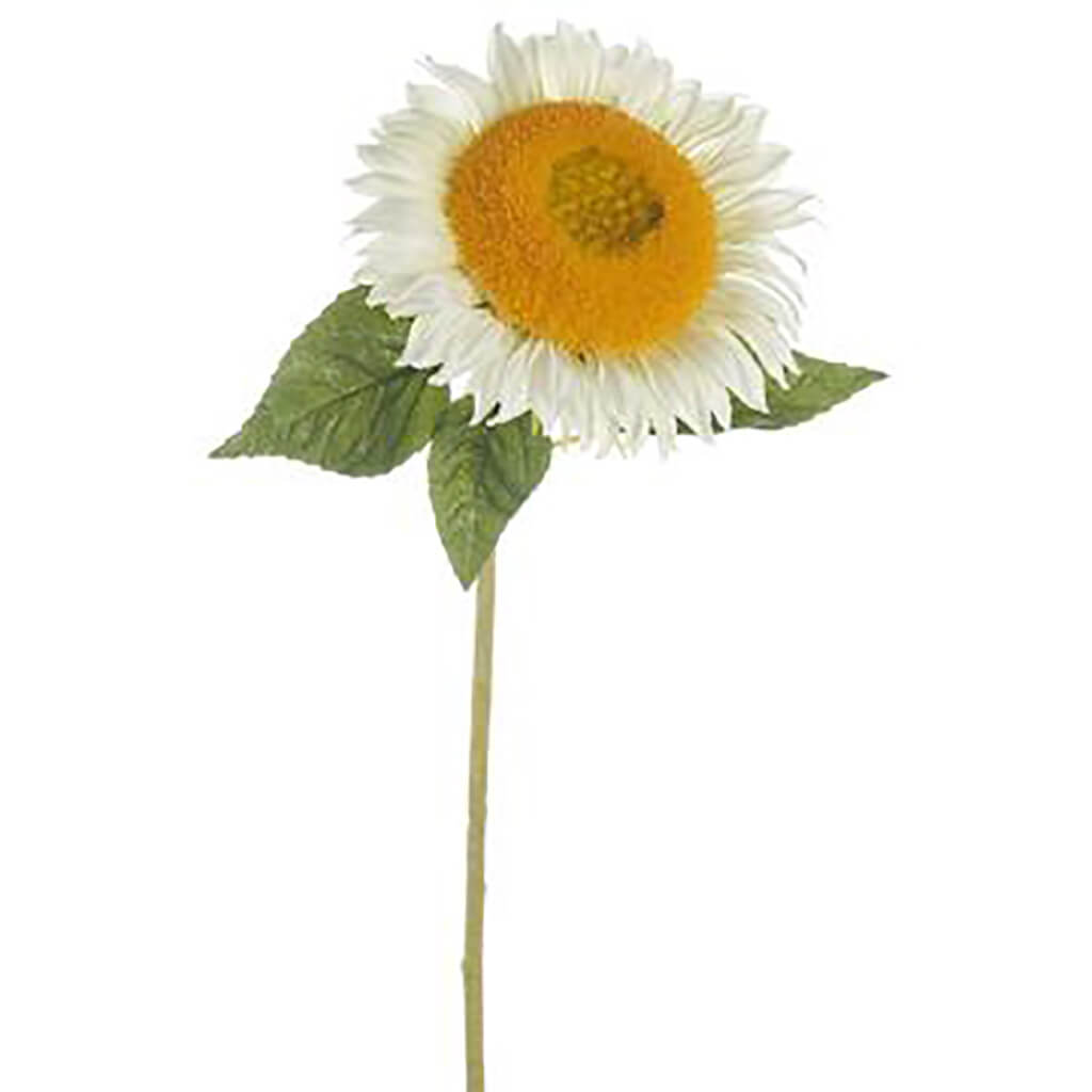 Sunflower Spray 24.5in White