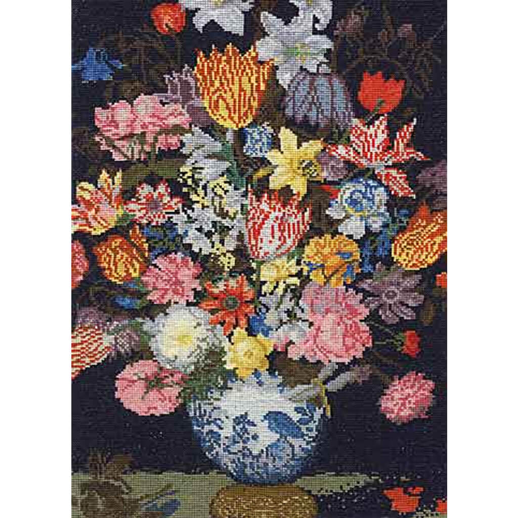 DMC Cross Stitch Kit Bosschaert A Still Life of Flowers in a Wan-Li Vase