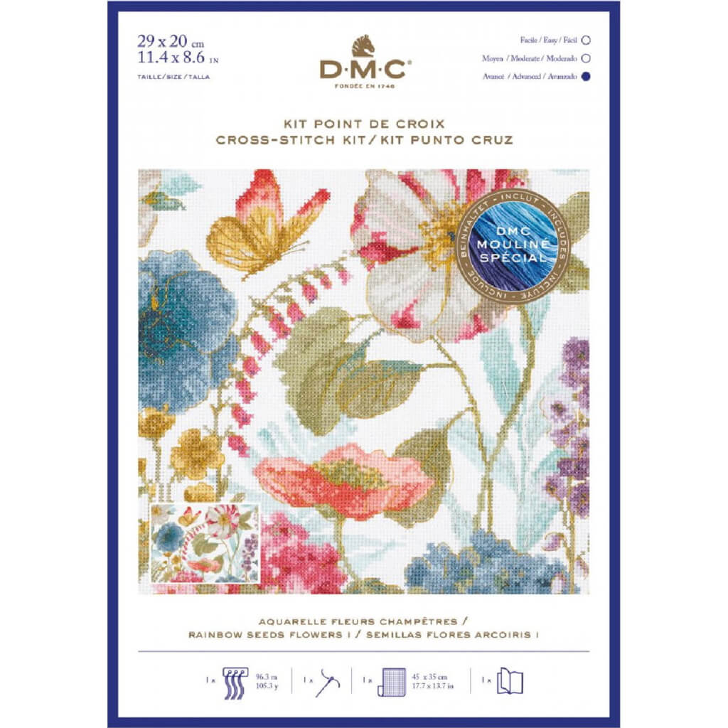 DMC Cross Stitch Kit Rainbow Seeds Flowers I