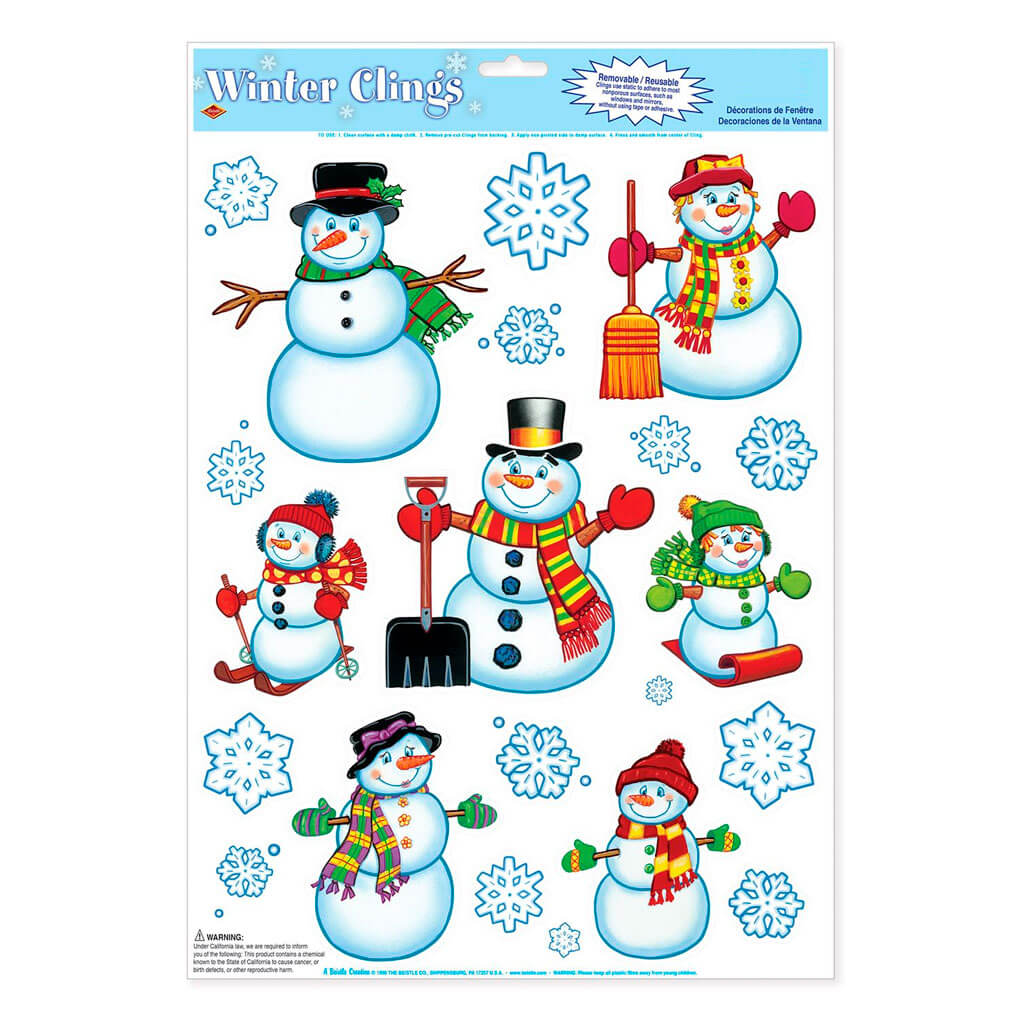 Snowman and Snowflake Wall Clings