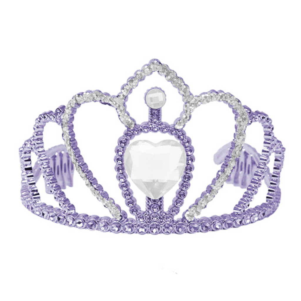 Princess Violet Crown with Heart Gemstone &amp; Glitter