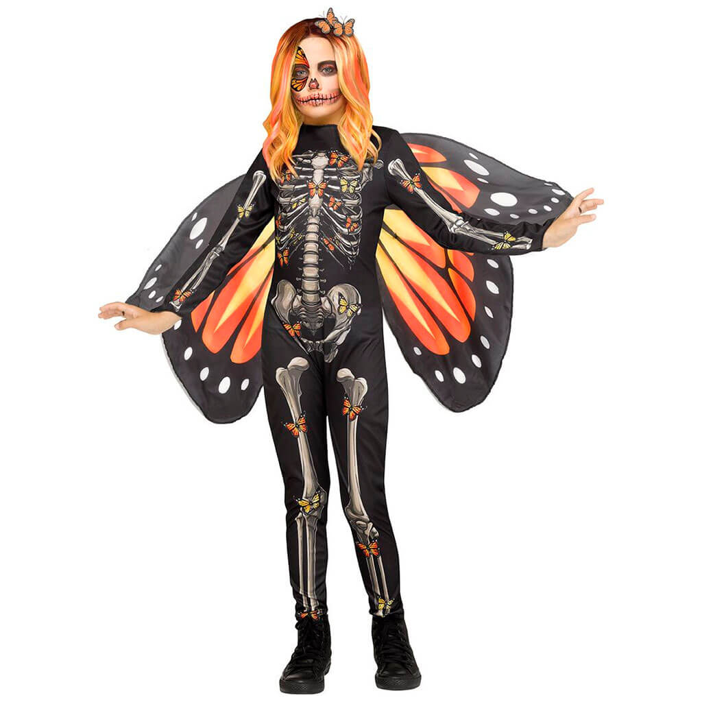 Butterfly Bones Orange Child Costume, Medium 8 to 10