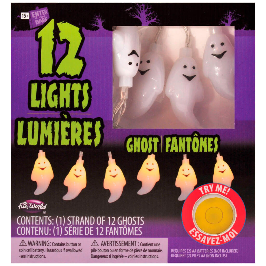 12 Glowing Ghost String Lights