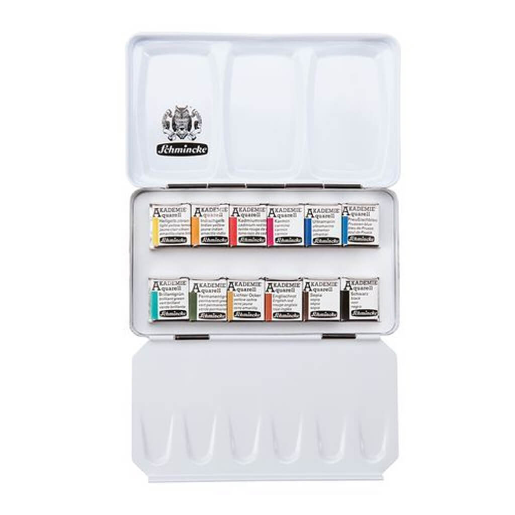 Schmincke Akademie Aquarell Watercolour Set 12 Half-Pans