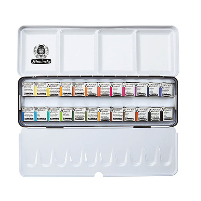 Schmincke Akademie Aquarell Watercolour Set 24 Half-Pans