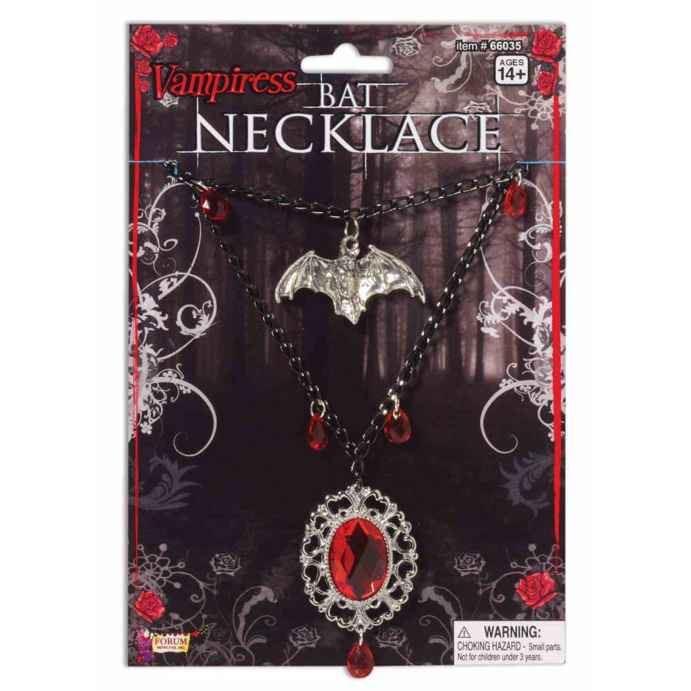 Gothic Vampiress Bat Necklace