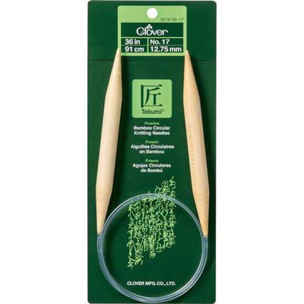 Bamboo Circular Knitting Needles 36in Size 17