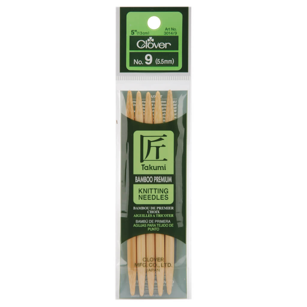 Bamboo Double Point Knitting Needles 5/Pkg-Size 9/5.5mm 5in