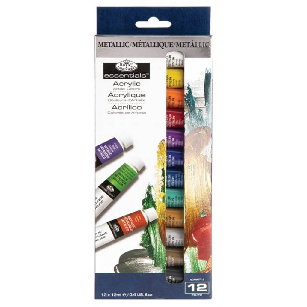 Royal &amp; Langnickel Essentials Acrylics 12 x 12ml Metallic Colors