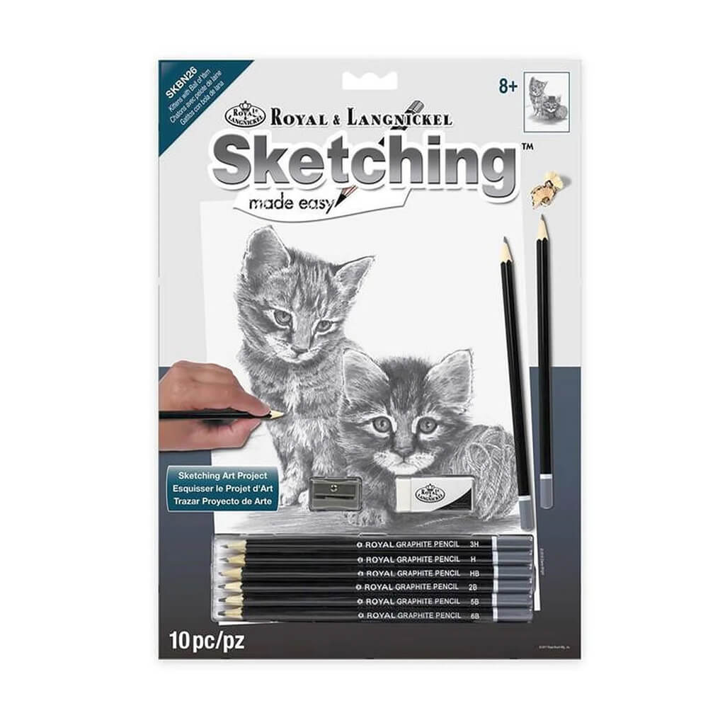 Sketching Made Easy Standard Kittens with Ball of Yarn