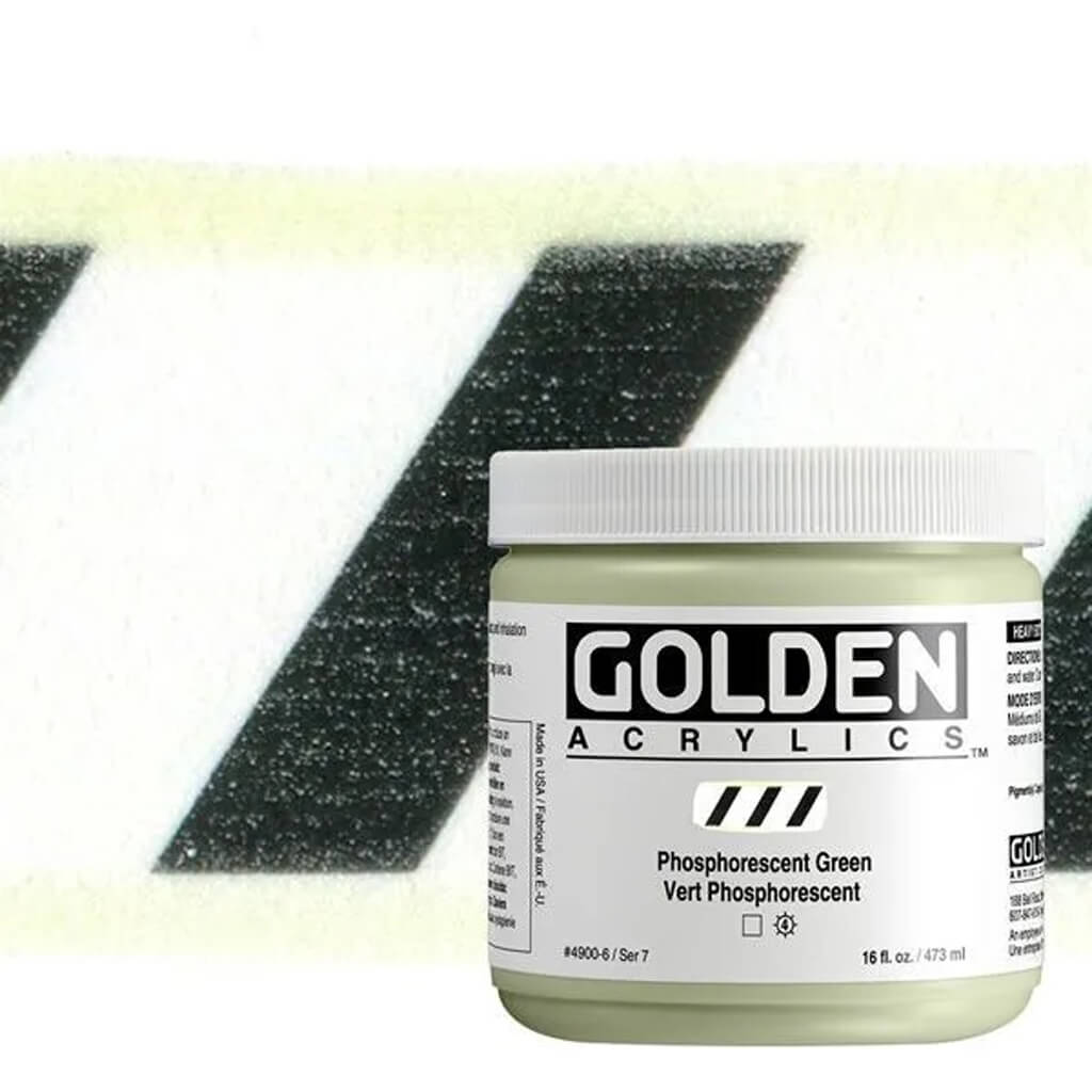 Golden Heavy Body Artist Acrylics 16oz Phosphorescent Green