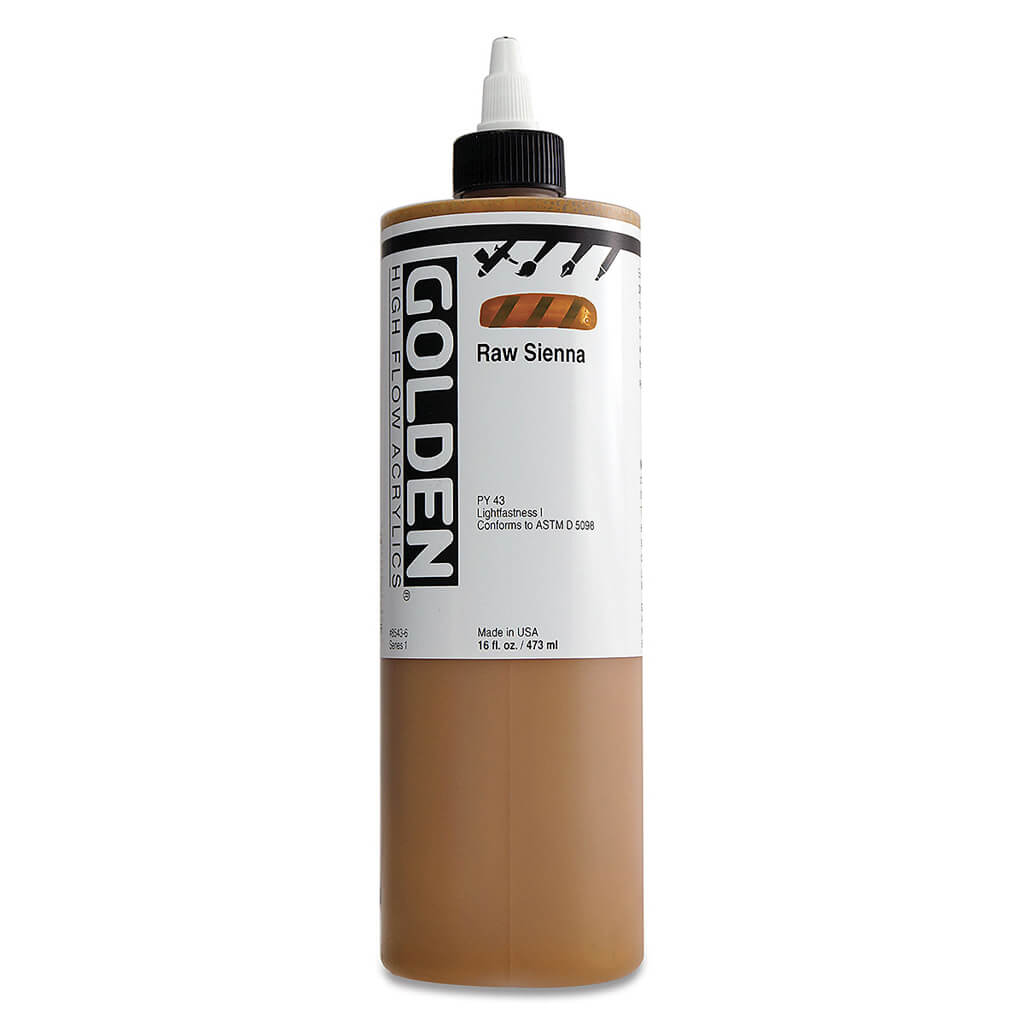 Golden High Flow Acrylics 16oz Raw Sienna