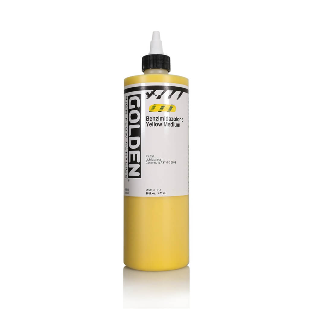 Golden High Flow Acrylics 16oz Benzimidazolone Yellow Medium