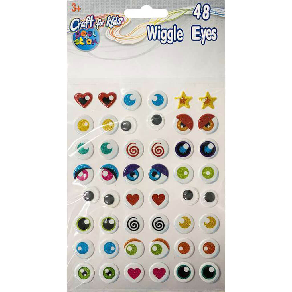 Wiggle Eyes Peel &amp; Stick, 48/Pkg