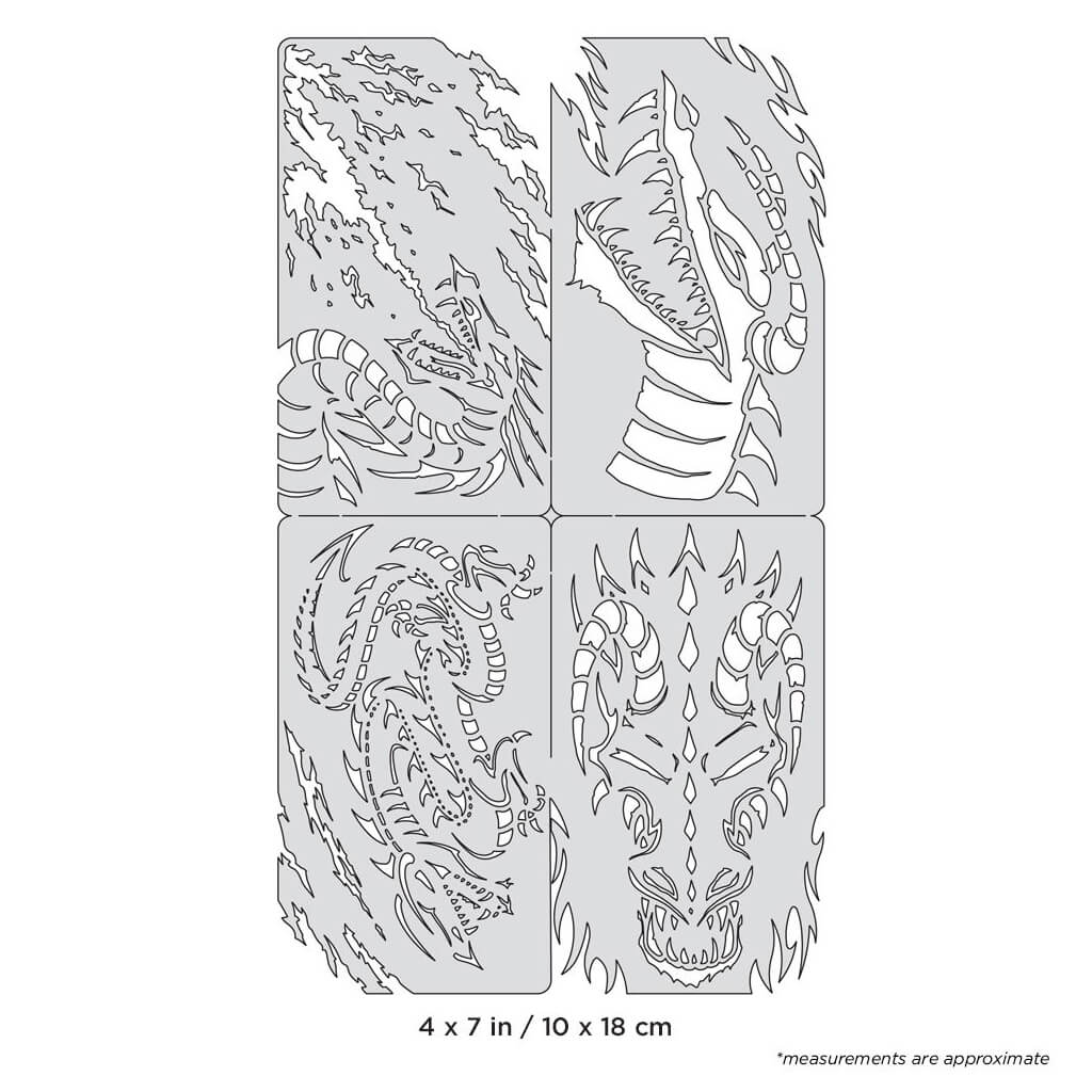 Iwata Artool Freehand Template Set of 4 Draco Nano