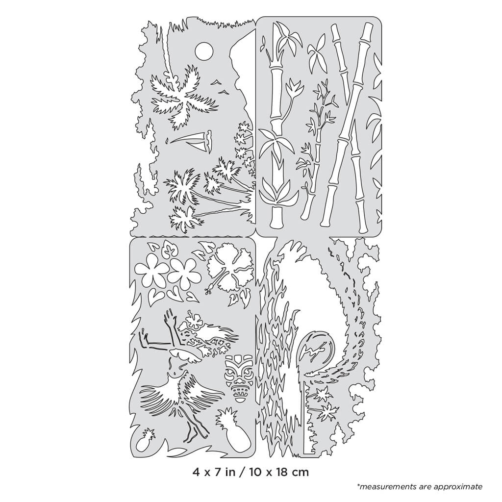 Iwata Artool Freehand Template Set of 4 Island Nano