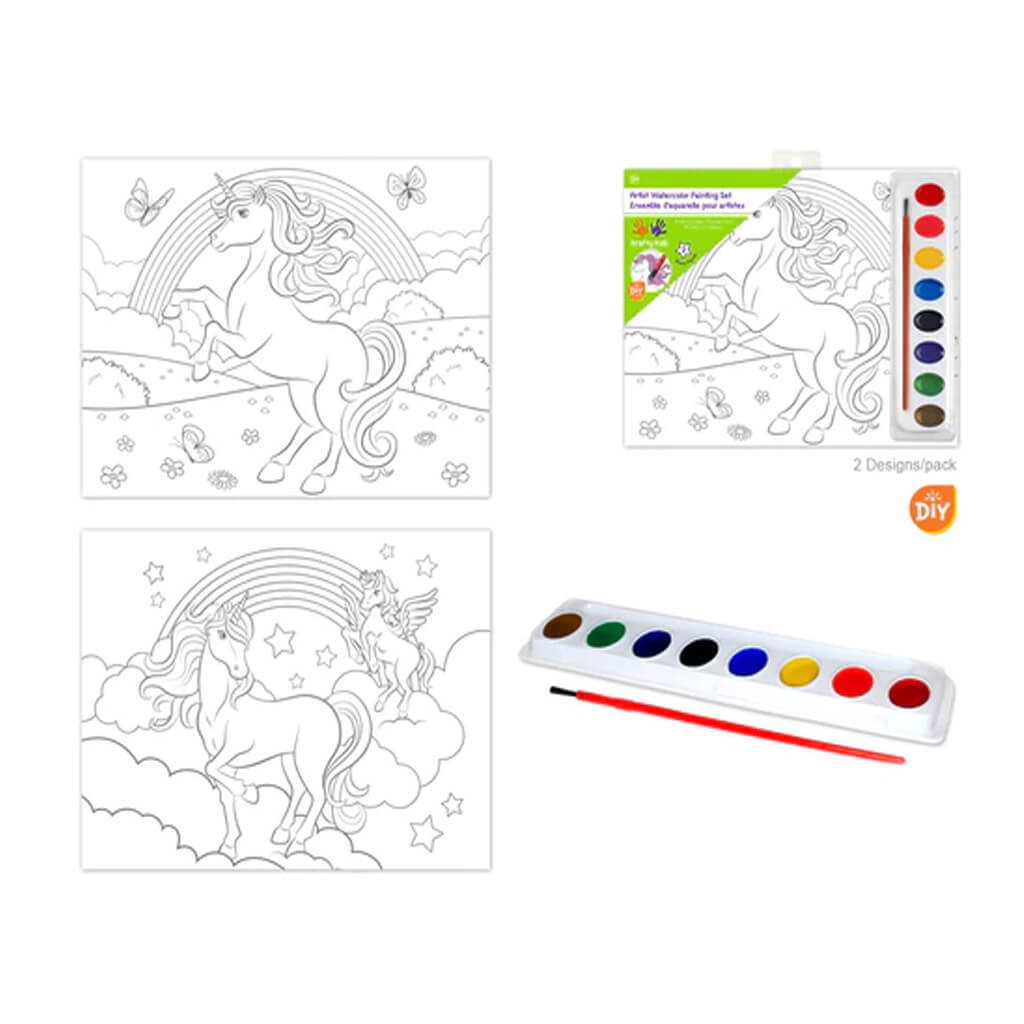 Krafty Kids DIY Watercolor Painting Kit Unicorns