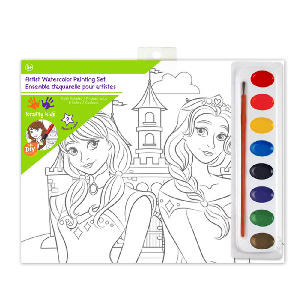 Krafty Kids Kit: 'DIY' Lil' Artist Watercolor Painting Set 2Asst/Pk-Princess Tale