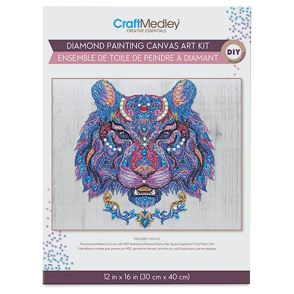 Diamond Painting Art Kit Tiger 12 x 16