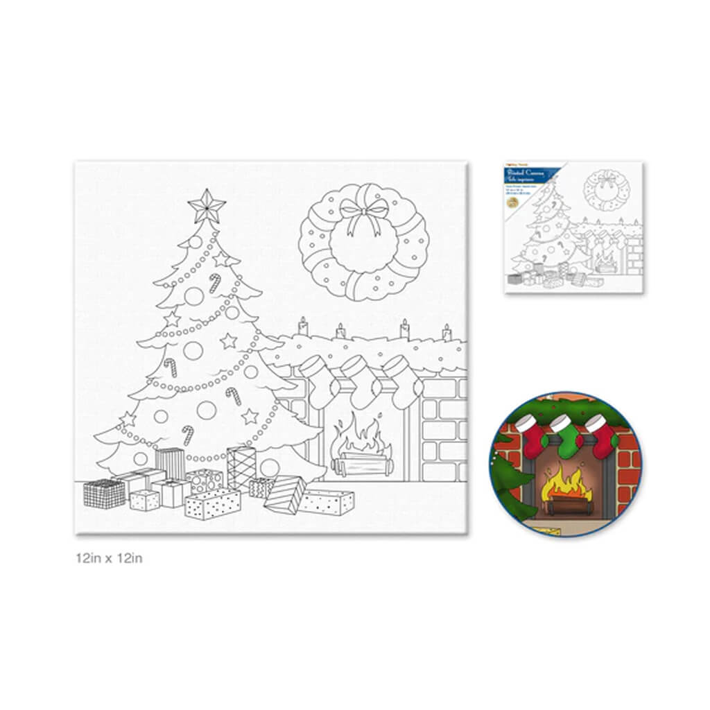 Holiday Christmas Tree Stretch Artist Canvas 12 x 12in