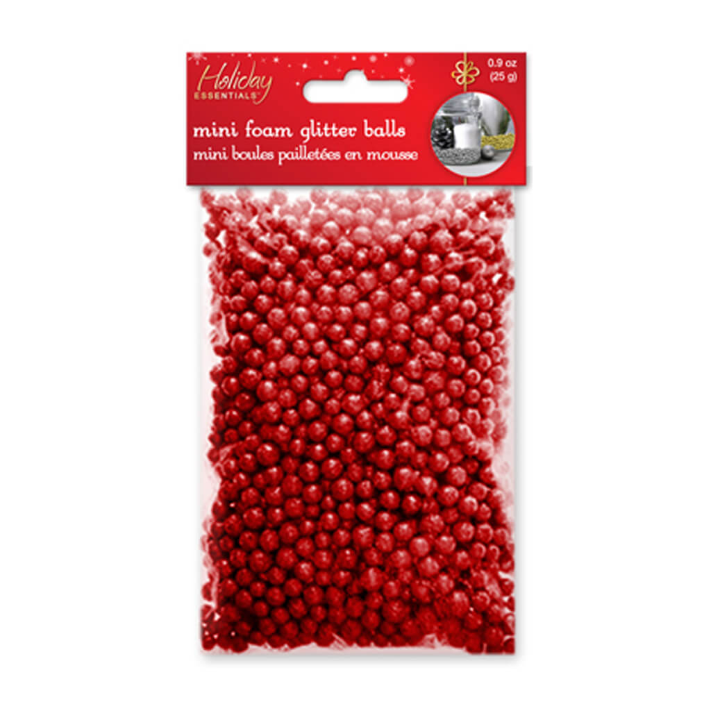 Holiday Essentials: Mini Glitter Foam Deco Balls , 5mm 