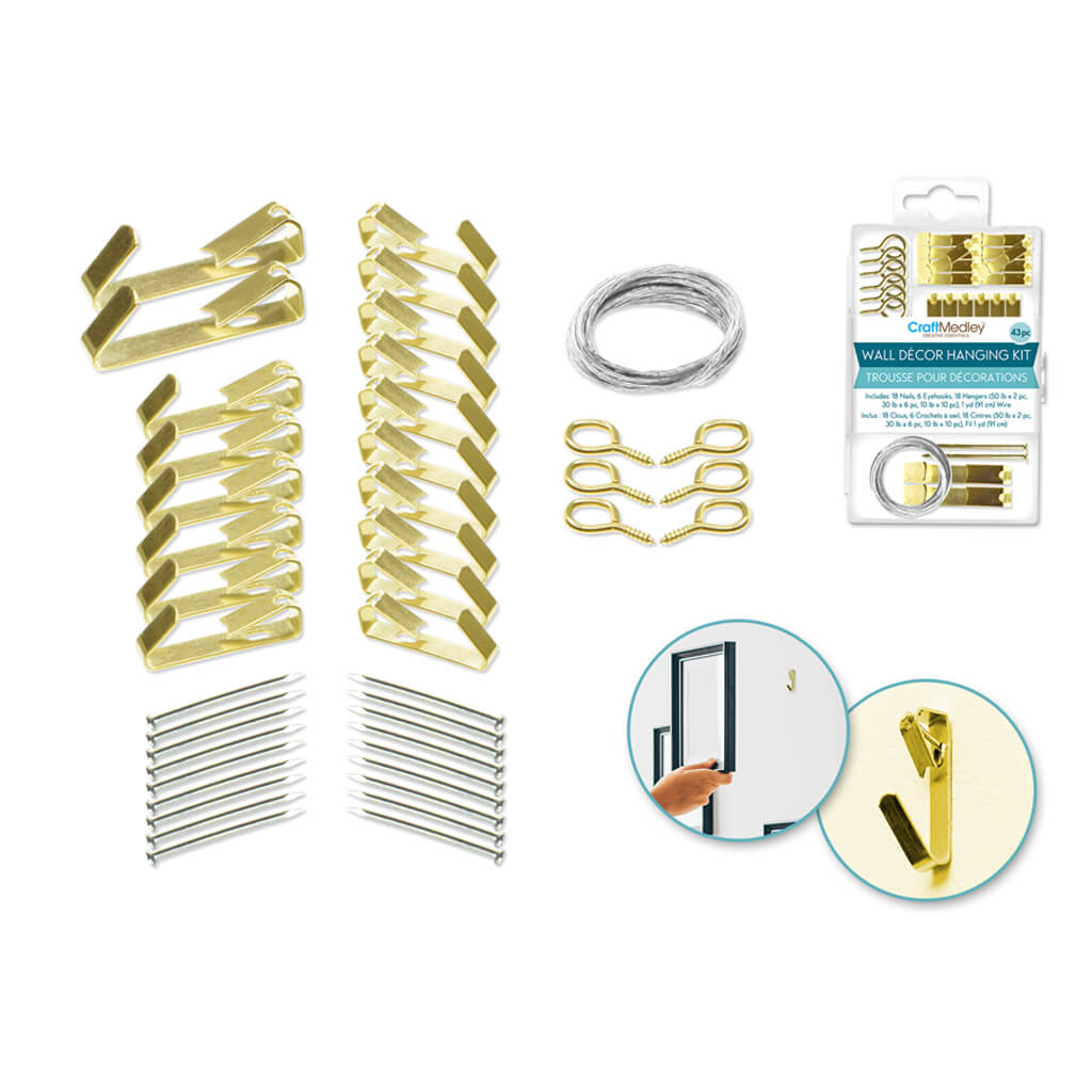 Decor Home: Picture/Wall Hanging Kit in Case w/Closure,  43pc