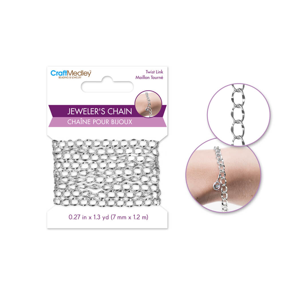 Jewelry Findings:  Jeweler's Chain 1.2m-Silver, 7mmx5mm