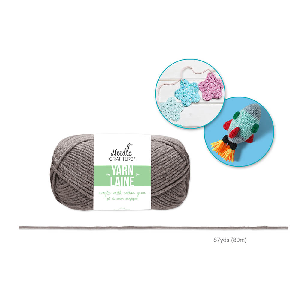 Needlecrafters: Acrylic Milk Cotton Yarn-Smoke Grey,  50g