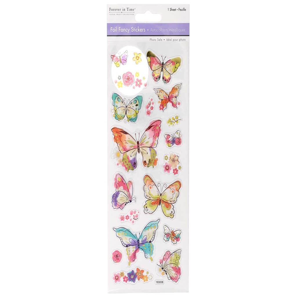 Multicraft Forever In Time Sticker Foil Fancy Butterfly 10 x 23cm