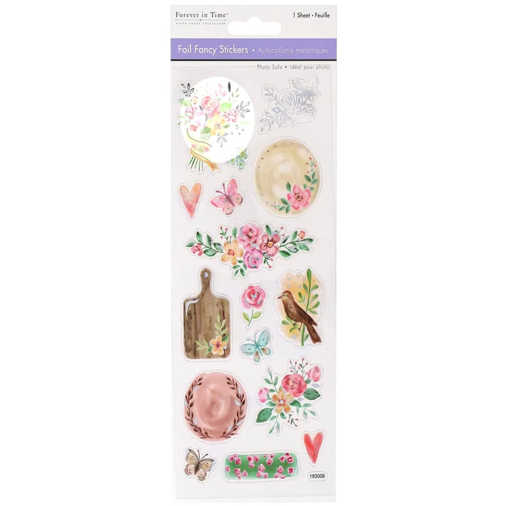 Multicraft Forever In Time Sticker Foil Fancy Vintage Floral 10 x 23cm