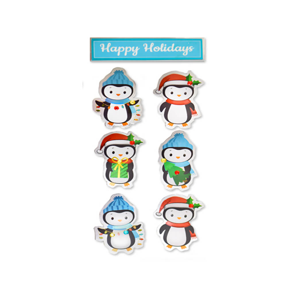 Holiday Stickers:  3D Foil Icons w/Gems Seasonal Icons, 3inx6.4in