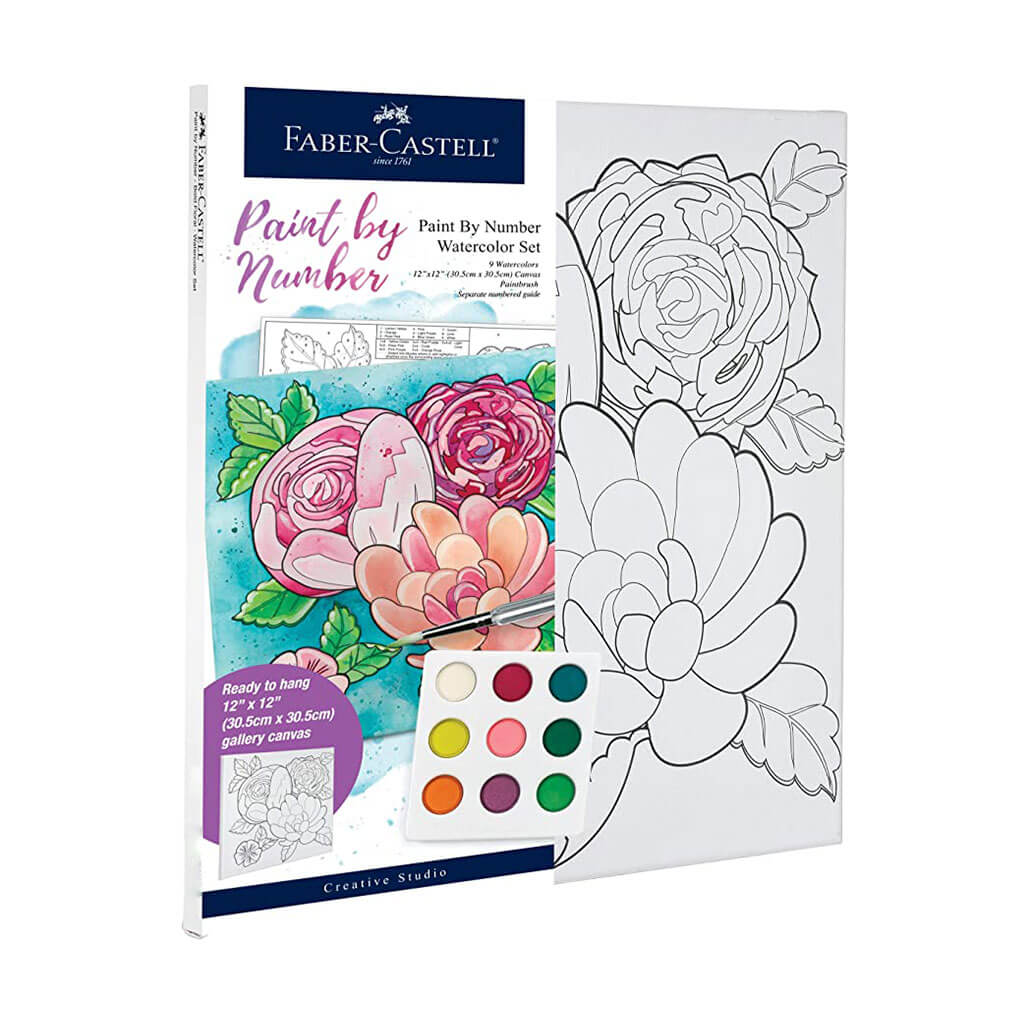 Paint By Number Watercolor Set Bold Floral