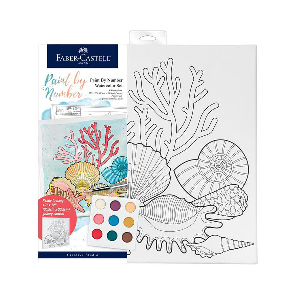 Paint By Number Watercolor Set Coastal