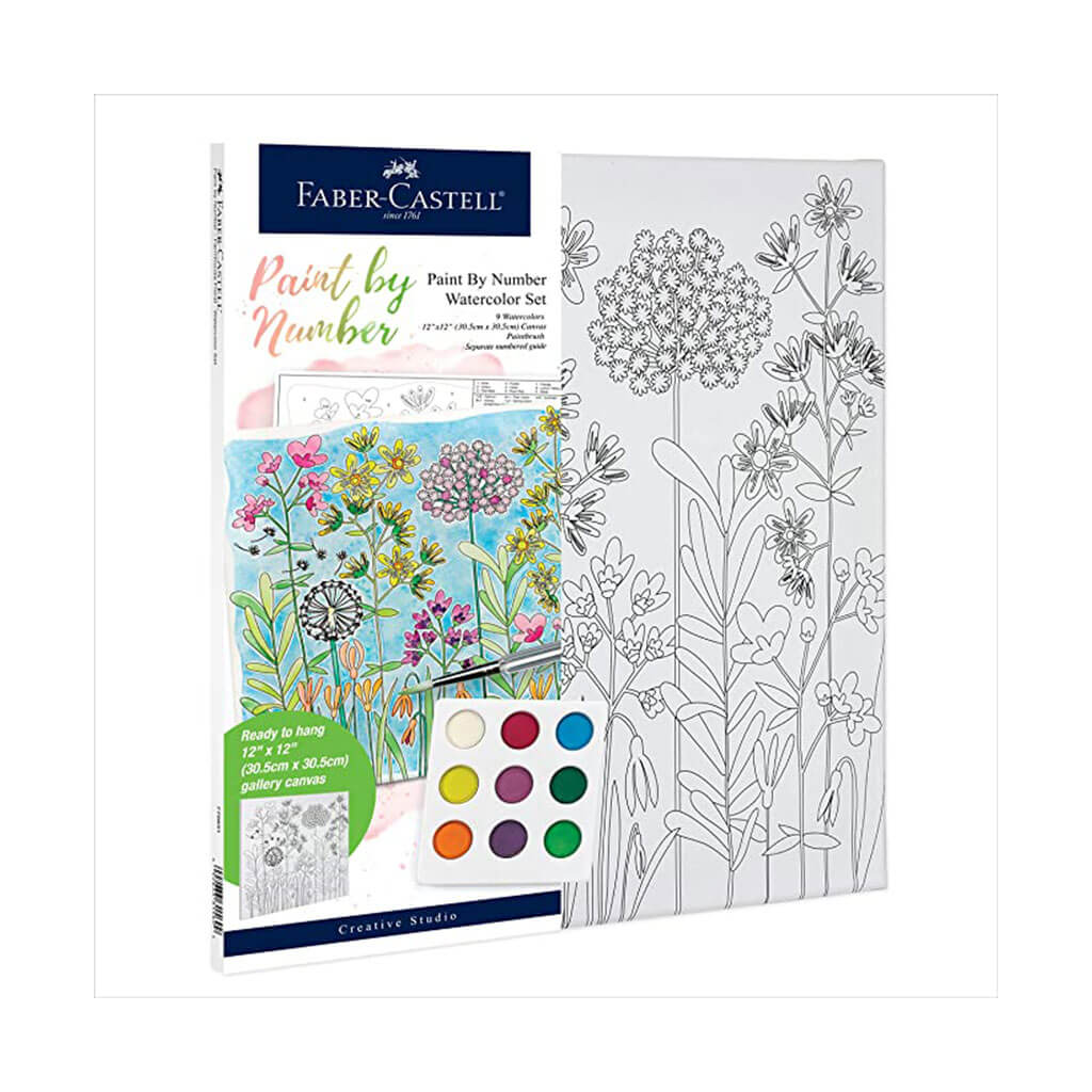 Paint By Number Watercolor Set Floral